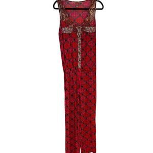 Maaji Boho Print Sleeveless Coverup Jumpsuit Sz Large